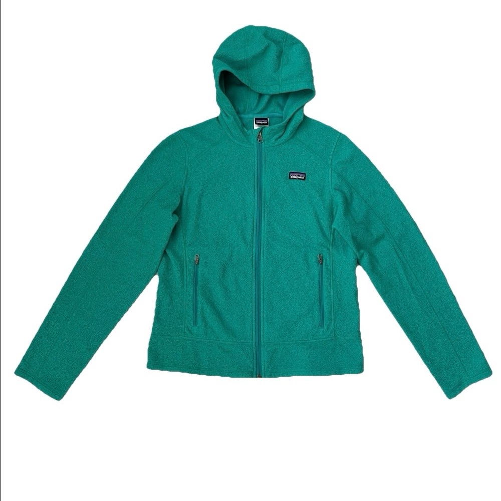 Patagonia Girls Green Fleece Hooded Full Zip Jacket